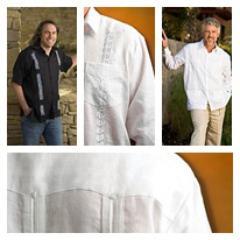We design & sell linen & cotton Guayaberas, wedding shirts, linen pants, linen shirts.
 in sizes adults to kids perfect for beach wedding or beach wear.