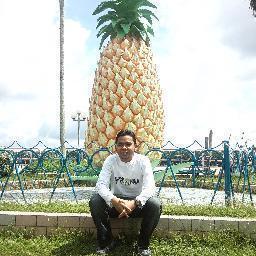 EdFazli's profile picture. Seorang yang duduk di hadapan replika nenas dan senyum....