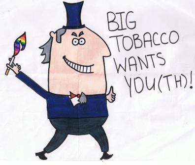Made by youth @LGBTCenterNYC #flatphil is a cartoon of a #BigTobacco exec used to raise awareness around the manipulative effects of #tobacco on #LGBTQ #youth.