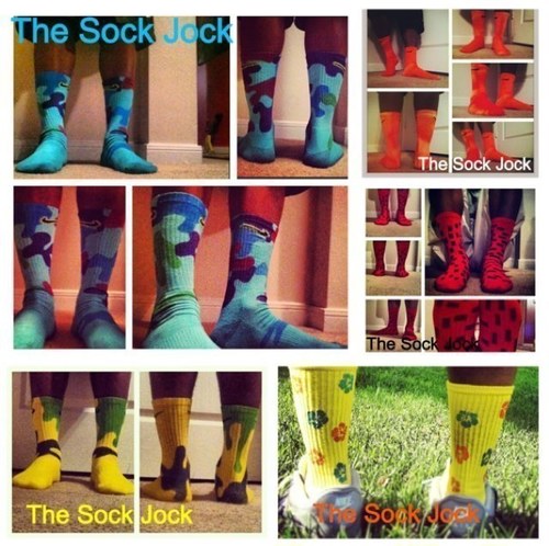 Custom designed socks crafted by hand to suit the personality & style of the individual. Whatever your mind can think of, we put it on a sock. IG: TheSockJock