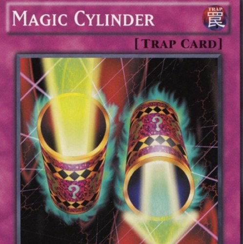 MagicCylinder's profile picture. Negate the attack of 1 monster your opponent controls and inflict damage to your opponent equal to its ATK.I'm @TheLostSkullKids card and he is my human.REVERSE