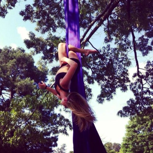I'm an aerial silks instructor at Launch Awareness Yoga Centre. I have been practicing aerials for three years own and have currently gotten certified in TRX.