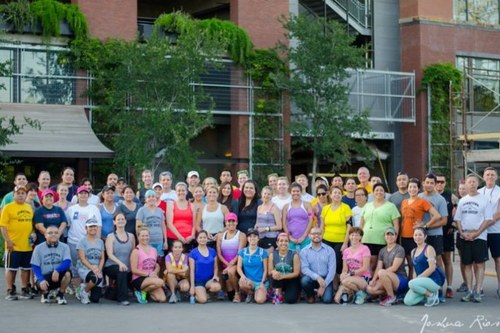 We are a free running/jogging/walking group that meets @historicpearl Sat. at 6/7AM in parking & Tuesday at 6:30PM