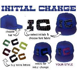 Your personalised name initials on caps & hats. Unique hand-stitched, Velcro-backed interchangeble fabric lettering for your individual style. #beindividual