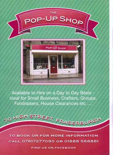 Popupshop_FB's profile picture. Pop Up Shop available to rent on a day to day basis in Fraserburgh, A great way to use our empty shop and improve the High Street