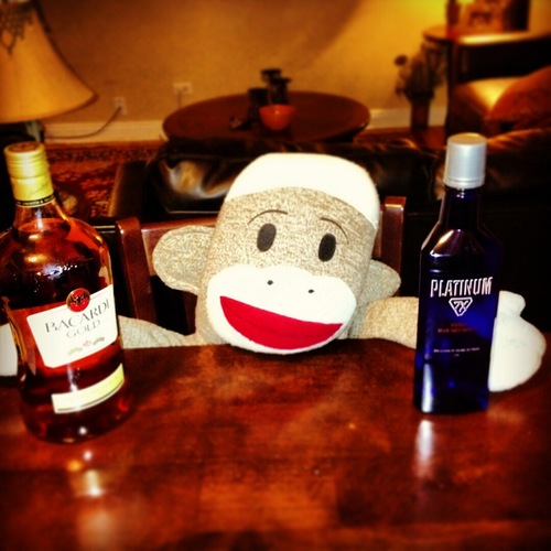 30 year old sock monkey fresh out of rehab just had a son I'm crazy I like to party and I'm trying to be a Guido