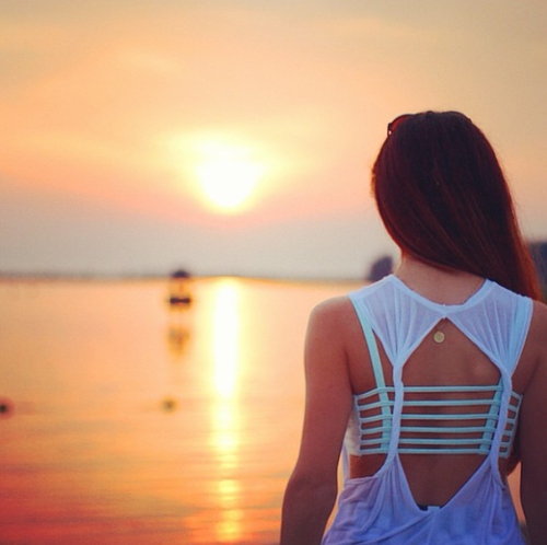 Running into the sunset