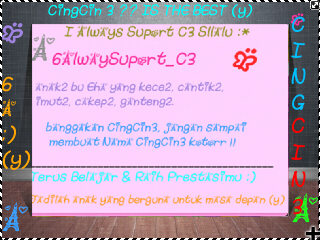 6AlwaySuport_C3's profile picture. Kami anak2 bu eha | kelas 6a | anak2 yang kece dari kelas 6a |  Belajarlah yang rajin! | Raih cita2 & Prestasimu setinggi Langit | Jangan Pantang Menyerah :)(y)
