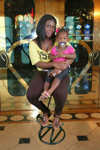 Hustling the papers for my platinum daughter