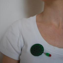Maker using melted Lego. Jewellery, bowls and others