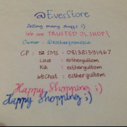 New OLshop but TRUSTED! Owner: @estherfransisca. We selling many stuffs and Oriflame Products. CP on avatar :) FAST RESPOND :) own: @esthergultom