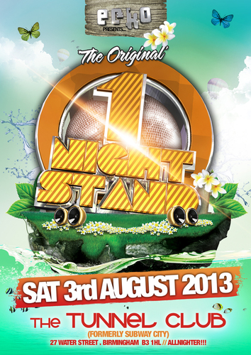 1 Night Stand - 9 years of providing underground Bass music - Next event Saturday 3rd August @ The Tunnel club, Birmingham UK