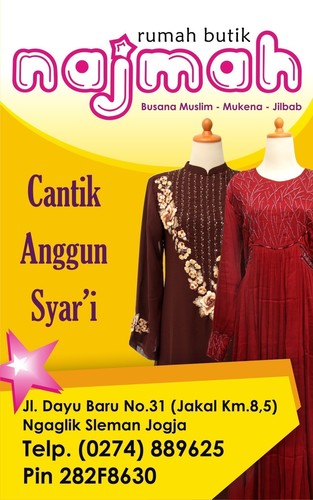 Belanja lebih nyaman di Rumah Butik NAJMAH || pin bb:282F8630 ||  call / text / wa 0822 2002 9955 || email / YM : butiknajmah.jogja@ymail.com