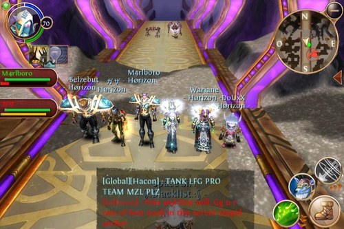 Guilde PVE HL dans le MMORPG de Gameloft : Order & Chaos Online sur iOS. Serveur européen hall de la lame