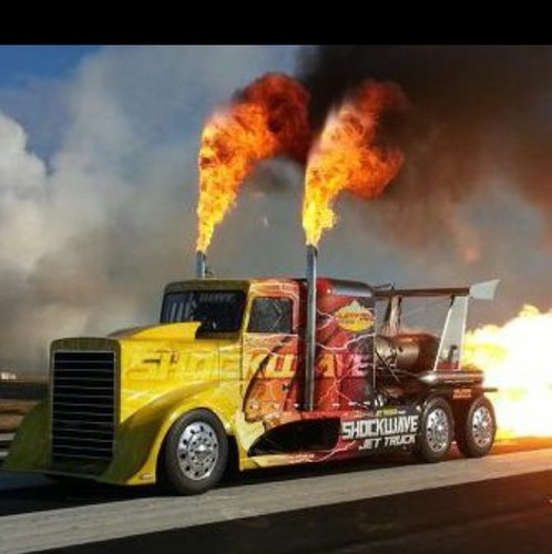 THREE of the Worlds FASTEST jet powered trucks.  Flash Fire Jet Trucks  and the world famous SHOCKWAVE Jet Truck presented by Darnell Racing Enterprises, INC.