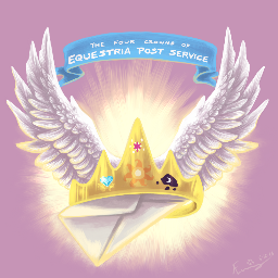 Hello this is the four crowns of Equestrias Post Service. We deliver anything anywhere in the realm with a smile. ((freetoProxy)) boss @MLP_QuickWing