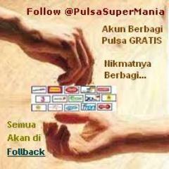 Mau PULSA GRATIS? Follow @PulsaSuperMania utk Info & Bukti cek FAV.

Ayo ikuti #KuisPulsaSuper dapatkan PULSA GRATIS, ada Kuis Suka2, Dadakan & Pilihan (random)