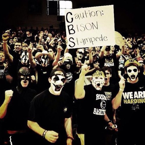 @Harding_MBB & @Harding_WBB student section. The reason #RRFH was voted Best Road Trip Destination in College Basketball by CBS Sports.