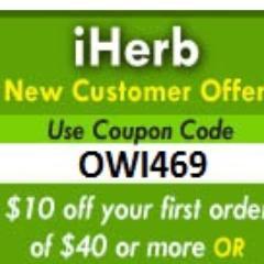 iHerb coupon code OWI469 or click http://t.co/G0bsIbBJE6 $10 off your first order of $40 or more, $5 off your first order of less than $40
#iHerb #iHerbcoupon