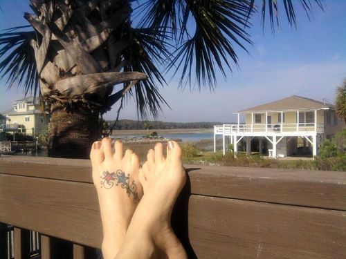 My family, blue waters, ocean breezes,red wine.happy girl