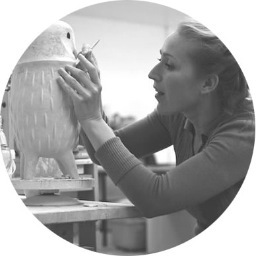 Sophie Woodrow is a ceramic artist. Working in porcelain, she hand builds delicate and ethereal animal and human forms.