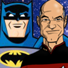 The adventures of Batman and Captain Jean-Luc Picard.