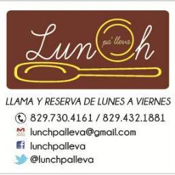 Opción pa comer, delivery de almuerzo en @LaRomana, comida, saludable, higienica, fresca, al mejor precio en la puerta del trabajo o casa LunchPaLleva@gmail.com