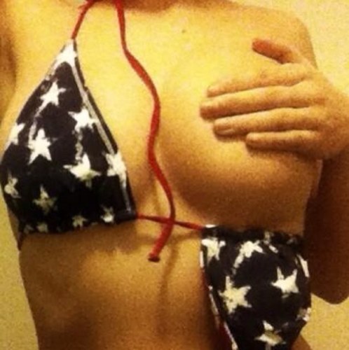 Supporting #Patriotic #Americangirls wearing their sexy #patriotic gear like @aBlondeBabe Anonymous submissions to Patriotsboobs@gmail.com Support your country!