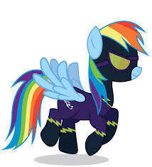 Awesome Blue Flying Pegasus. Has a rainbow mane and tail. Luvs cookies. Strange intense rivalry with Nyan Cat. I am a Shadowbolt. Flying race anyone?