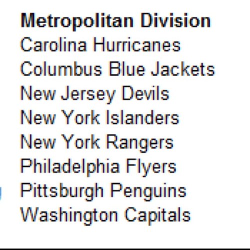 It's the Metropolitan Division motherfuckers.