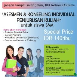careercareindo's profile picture. Biro layanan psikologi Anak, Pendidikan & klinis, optimalisasi perkembangan, kesulitan belajar, minat bakat karir, konsultasi, hubungi 085795773738 pin:28140A7F