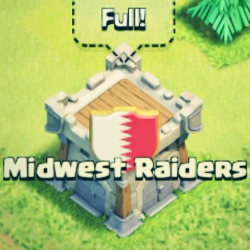 Official Midwest Raiders clan twitter.  At the moment we are accepting gold II and higher.                    Donation war starts Aug. 1st view clan for more :)