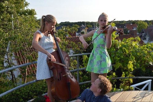 We are a group called octavis, and we play music for special occassions! Our music can be everything from pop to classic, and we play piano, violin and cello!