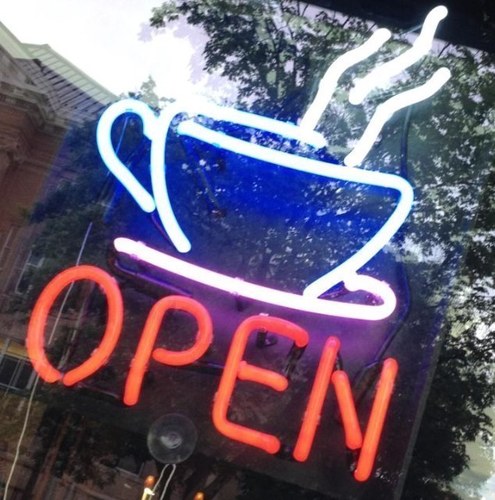 Coffee house by day. Music venue and lounge by night.