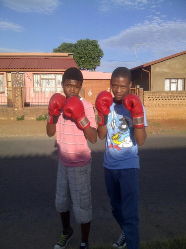 Champion on boxing RING