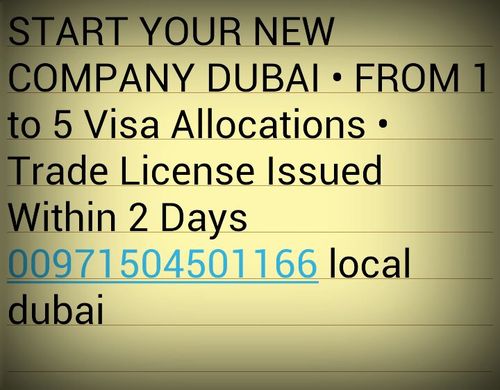 abdullaatali's profile picture. START YOUR NEW COMPANY  DUBAI • FROM 1 to 5 Visa Allocations • Trade License Issued Within 2 Days +971504501166.