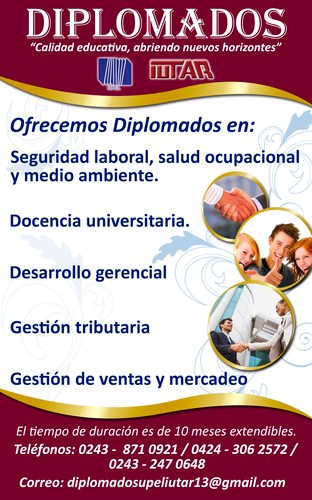 Aqui encontraras toda la informacion, referente a los Diplomados del convenio Upel-Iutar