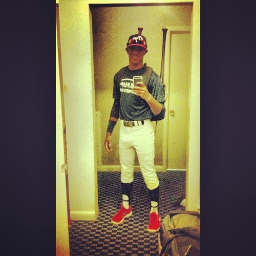 Baseball Player In JCC Property of Jayhawks #16 CF...