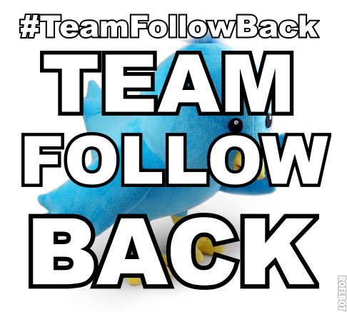 #TeamFollowBack - Follow me & I will follow you back. #TeamFollowBack. I will give shoutouts when I reach 100 followers to 20 lucky people! #F4F #FB #FBF