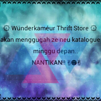 A Thrift Store
we serve online and offline

IG   : @wunderkammeur
pin  :  25fe4402
w/a : 0838-3138-3188/ 0896-1514-0579
Surrahbaya