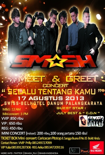 We are @SMASHBLAST at Palangkaraya, central borneo,Indonesia. Keep follow us for more info about SM*SH, always support to @SMASHIndonesia ♡:) adm »