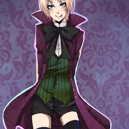 I'm Alois Trancy~ *smile turns into a sadistic grin* Piss me off and I'll gouge your eye out with a rusty spoon~ *smiles brightly* Claude~ [#RP #BlackButler]