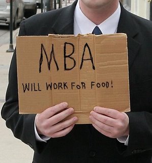 An unemployed MBA (HR) on a steep decline of the career path..