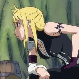 Tch. What'cha looking at punk? Th'names Lucy Ashley, I'm the opposite of that wuss Lucy Heartifila.| Stay outta my way are I'll kick ya' ass! [Edolas Lucy]