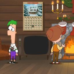 Gretchen: Guten Tag. Ferb: How do you do? Both: Feel free to stay awhile.
