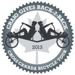 CraigGivesBack's profile picture. Official twitter account of the Craig Gives Back-2-Back Cross Canada Bicycle Tour. | St. John’s, NL to Victoria, BC August 4 to October 27, 2013