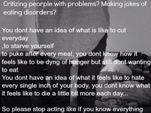 Hi, Um. Im Alison. Im highly depressed, but nobody knows. Im a depressed cutter, and have bulima. I just need one person. One person..