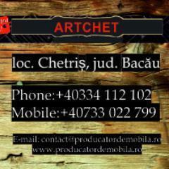 Societatea ARTCHET SRL face parte dintr-un grup de firme cu o experienta de peste 10 ani in domeniul mobilei si tamplariei de lemn.