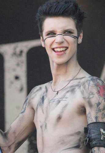 the names Andy. I'm the lead singer in Black Veil Brides. Yea I know I'm pretty cool -rp/Single-