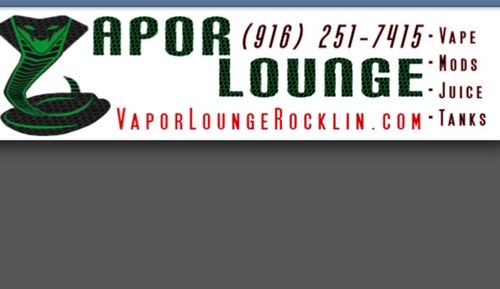 The Vapor Lounge rocklin We sell mods tanks tips great deals on juice best deals in town! We are located at 4253 rocklin rd in rocklin ca  916-251-7415